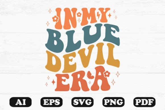 In My Blue Devil Era Retro Wavy SVG: Graphics for Crafts & Branding