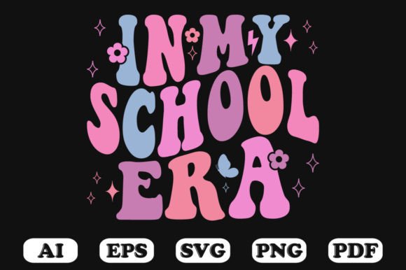 In My School Era: Retro Wavy Graphics for Crafts