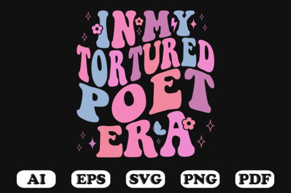 In My Tortured Poet Era Retro Wavy SVG Graphics